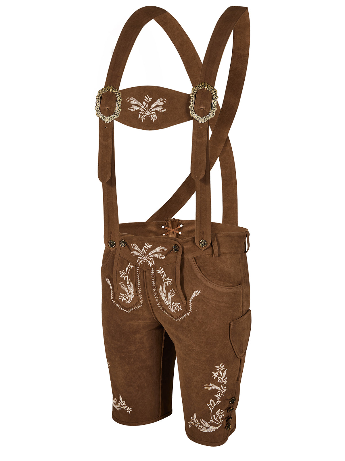 Oktoberfest Lederhose Norman In Antibraune mit klassischem Look
