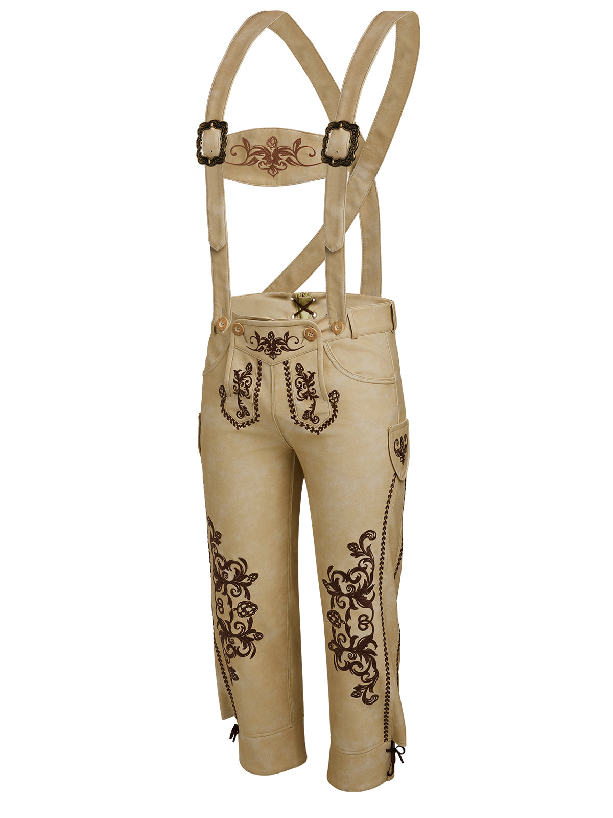 Bayerische Lederhose Theodor In Hellbraun für Volksfeste