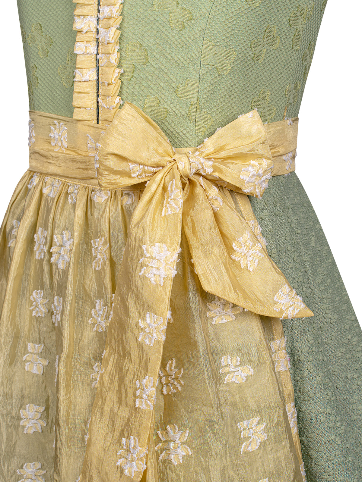 Dirndl Kinder Dirndl Kitt In Creme im traditionellen Trachtenstil in Grün