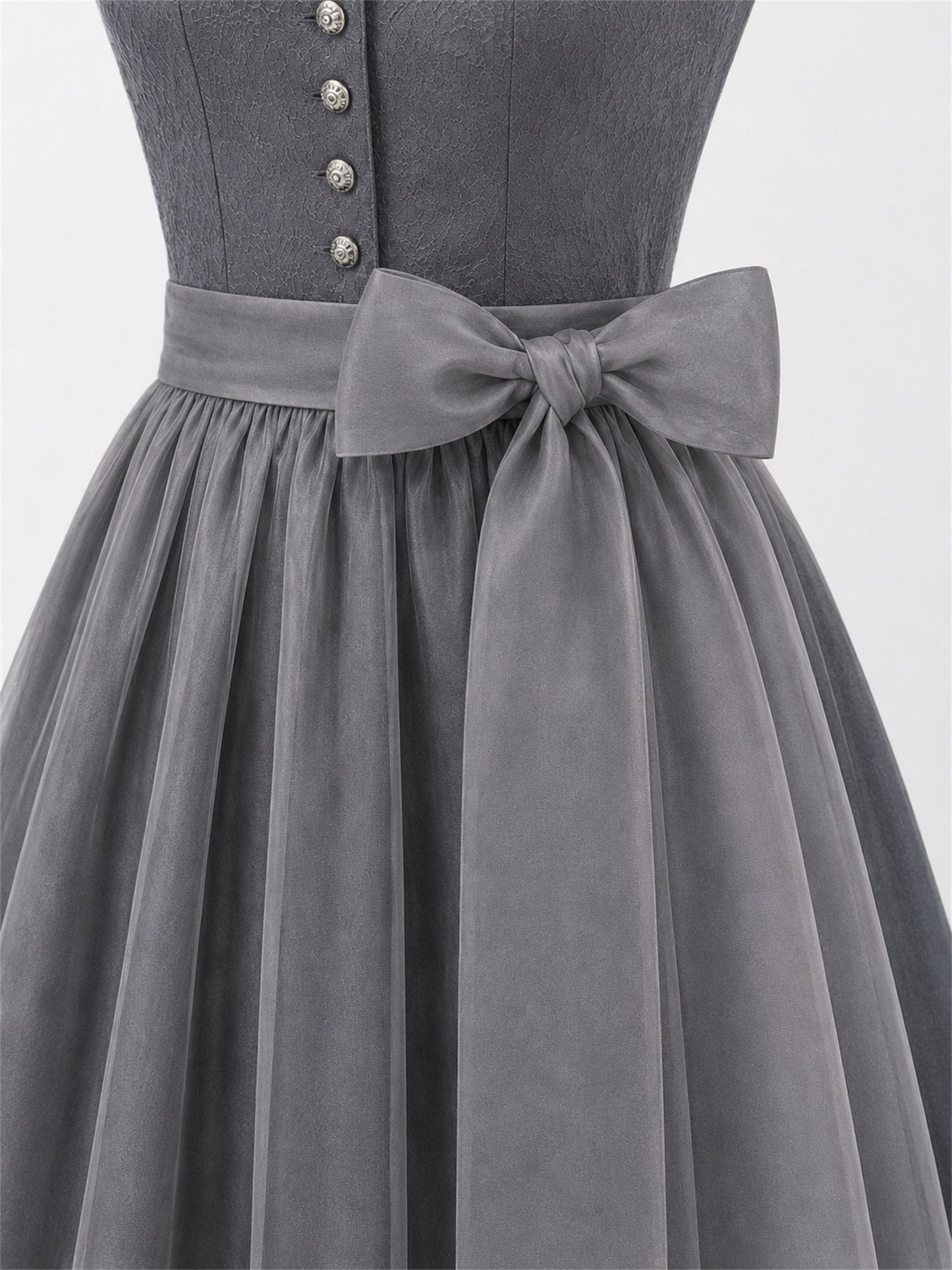 Dirndl Vivien In Schiefergrau im traditionellen Trachtenstil