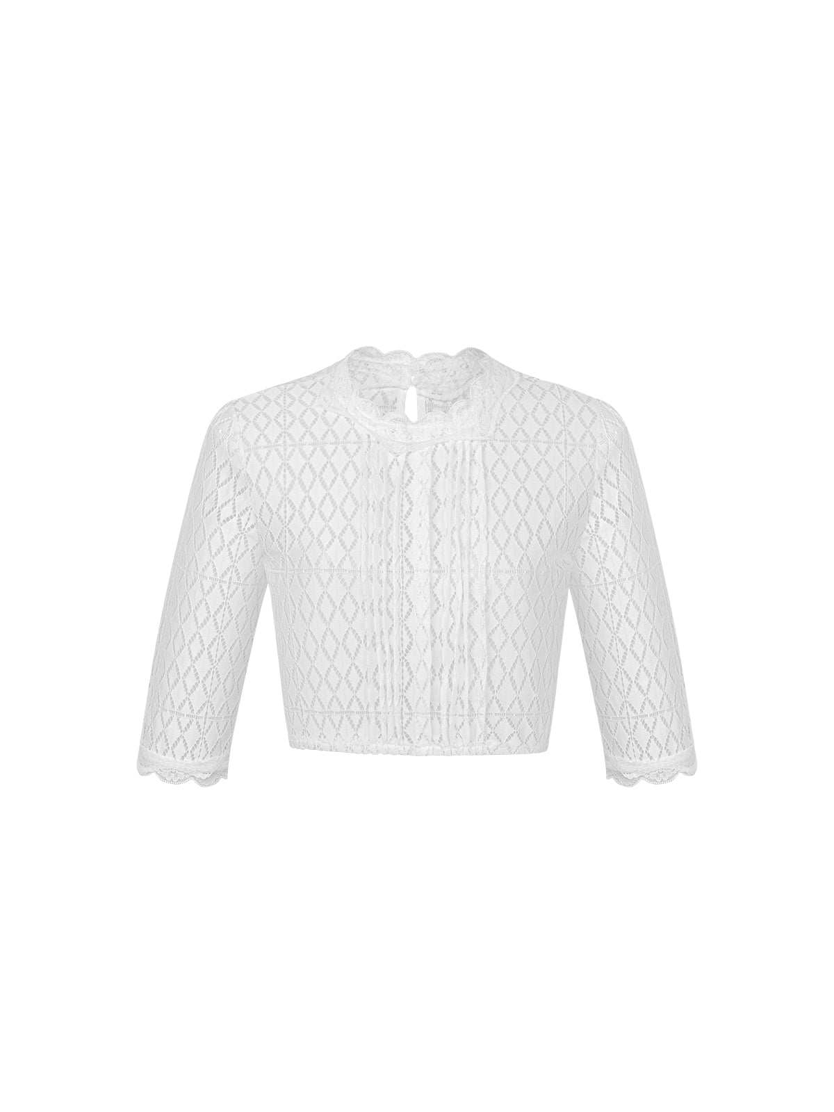 Dirndlbluse Bluse Kiana mit elegantem Trachten Design in Weiß