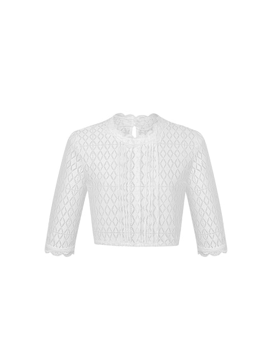 Dirndlbluse Bluse Kiana mit elegantem Trachten Design in Weiß