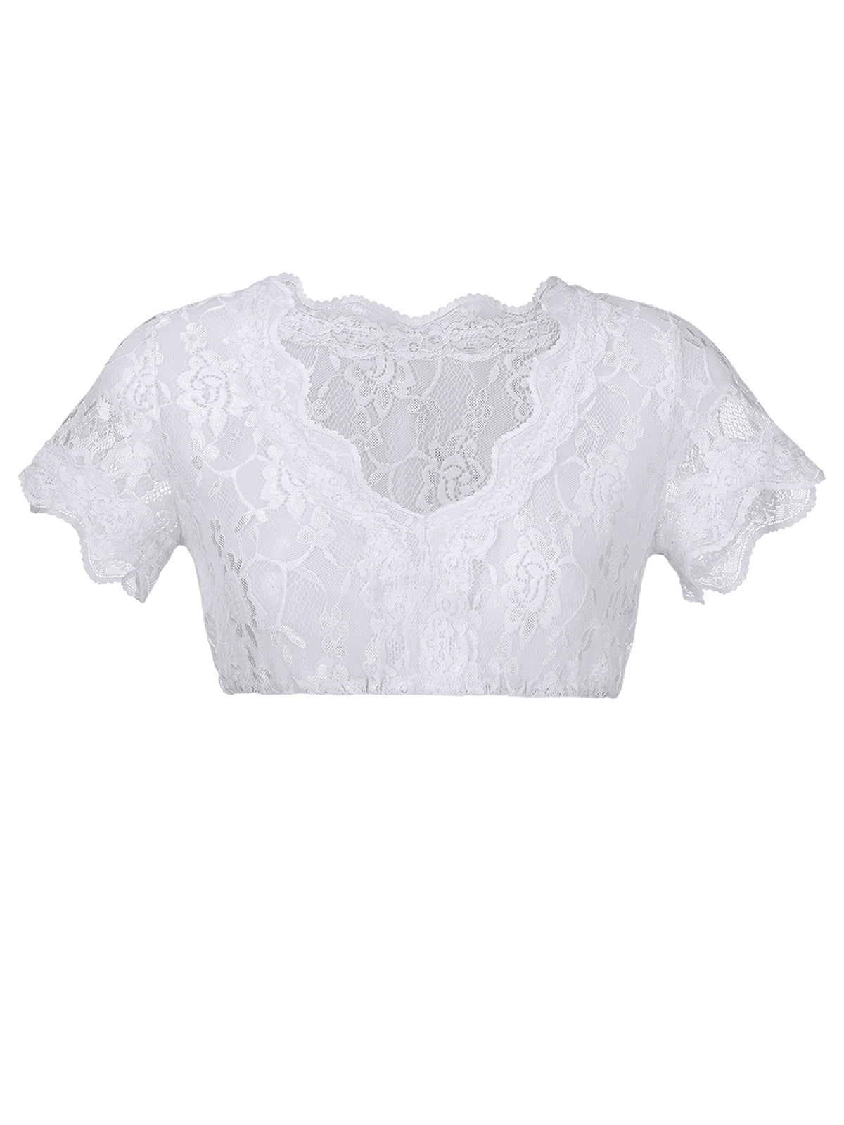 Spitzen Bluse Bluse Jasmin zum Dirndl Look in Weiß