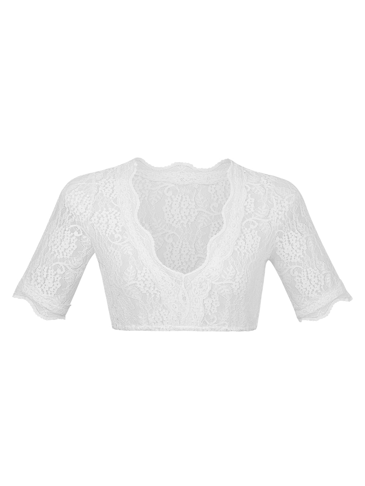 Edle Trachtenbluse Bluse Lilly für Damen in Weiß