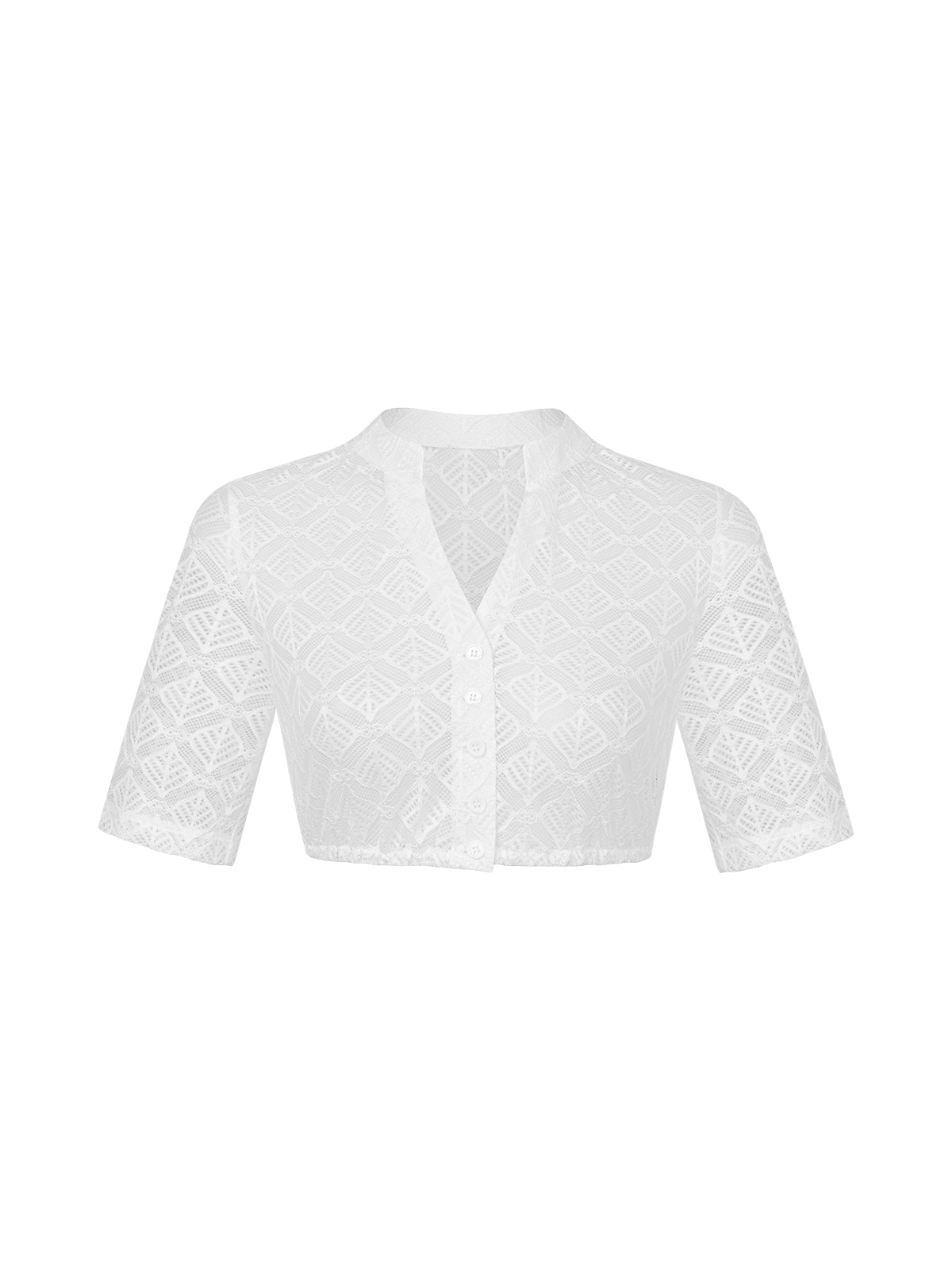 Edle Trachtenbluse Bluse Fanny für Damen in Weiß