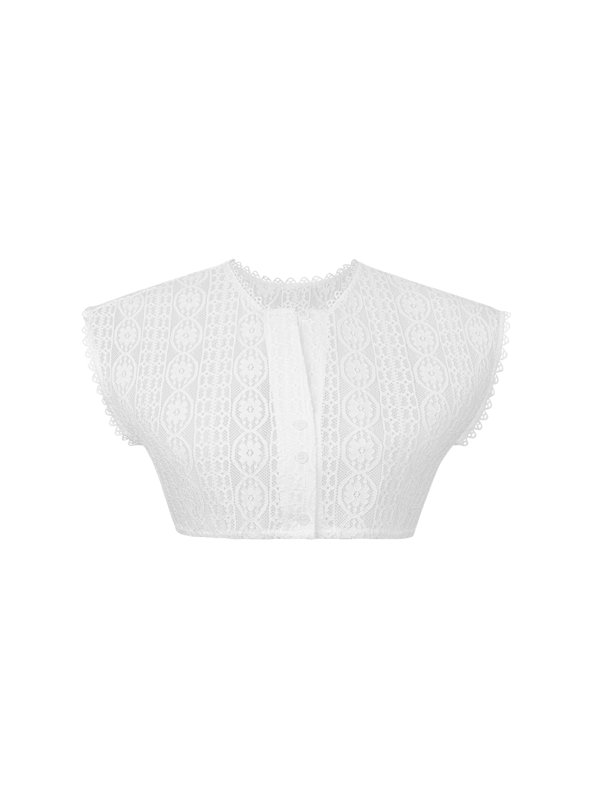 Dirndlbluse Bluse Hailey mit elegantem Trachten Design in Weiß