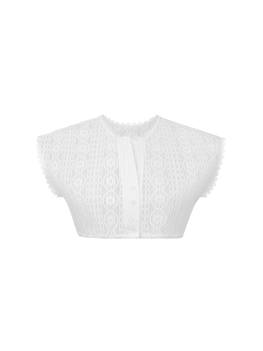 Dirndlbluse Bluse Hailey mit elegantem Trachten Design in Weiß