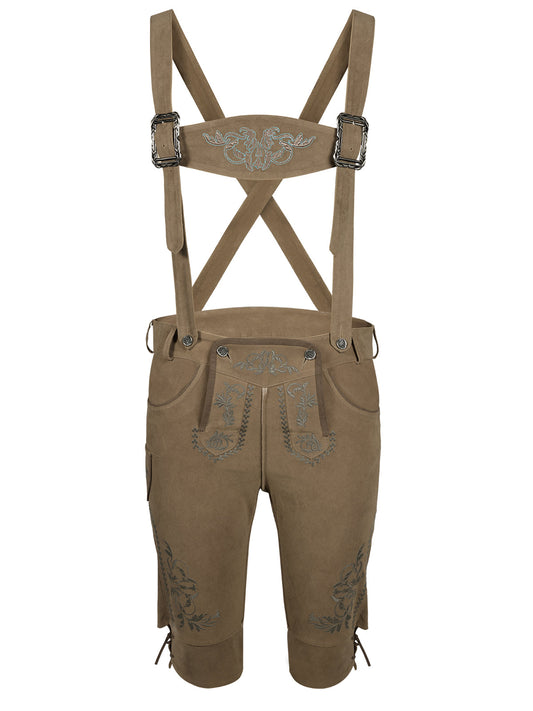 Premium Trachtenhose Norman In Dunkelsand aus Leder in Braun