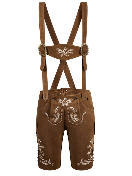 Oktoberfest Lederhose Norman In Antibraune mit klassischem Look