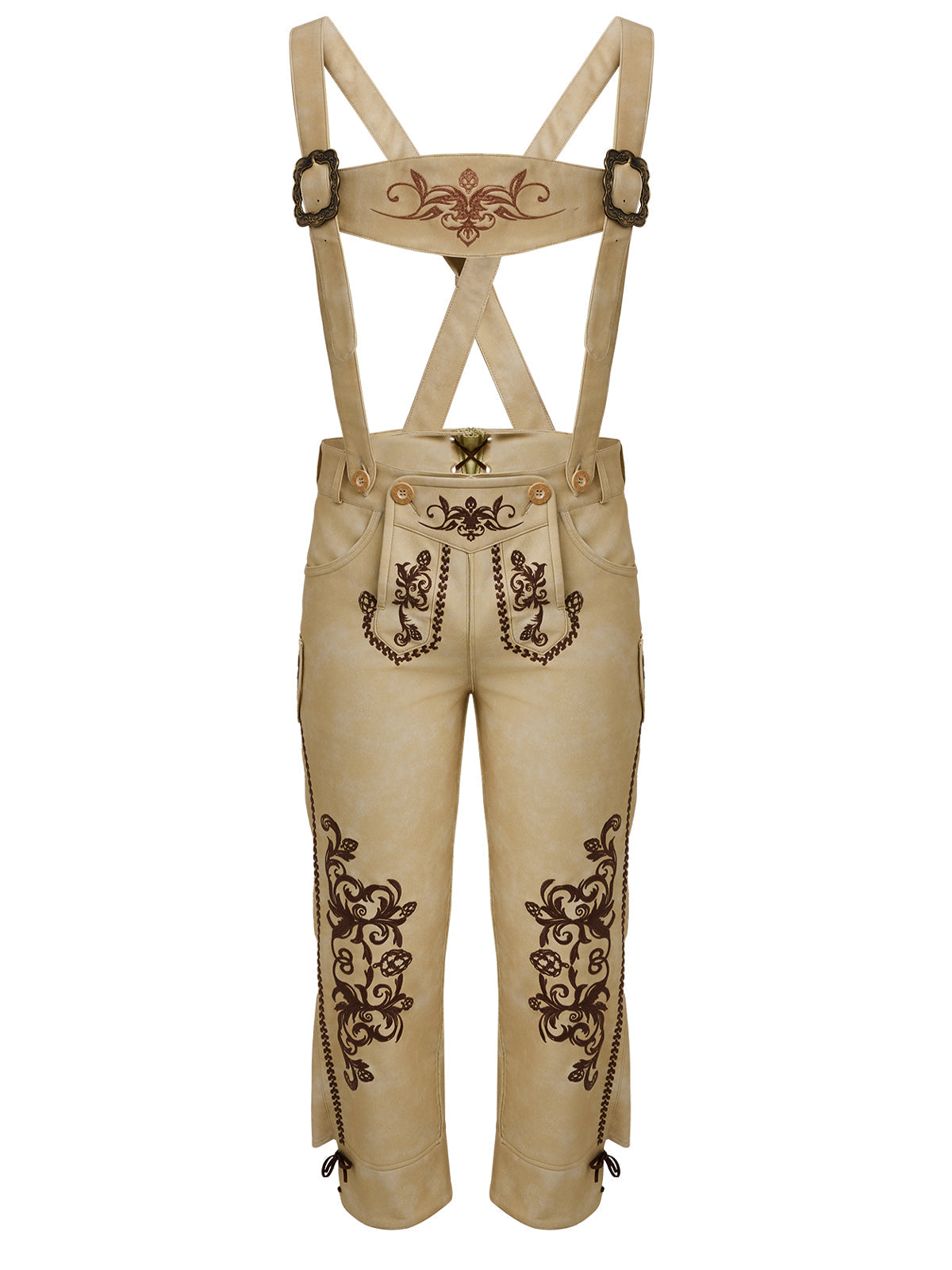 Bayerische Lederhose Theodor In Hellbraun für Volksfeste