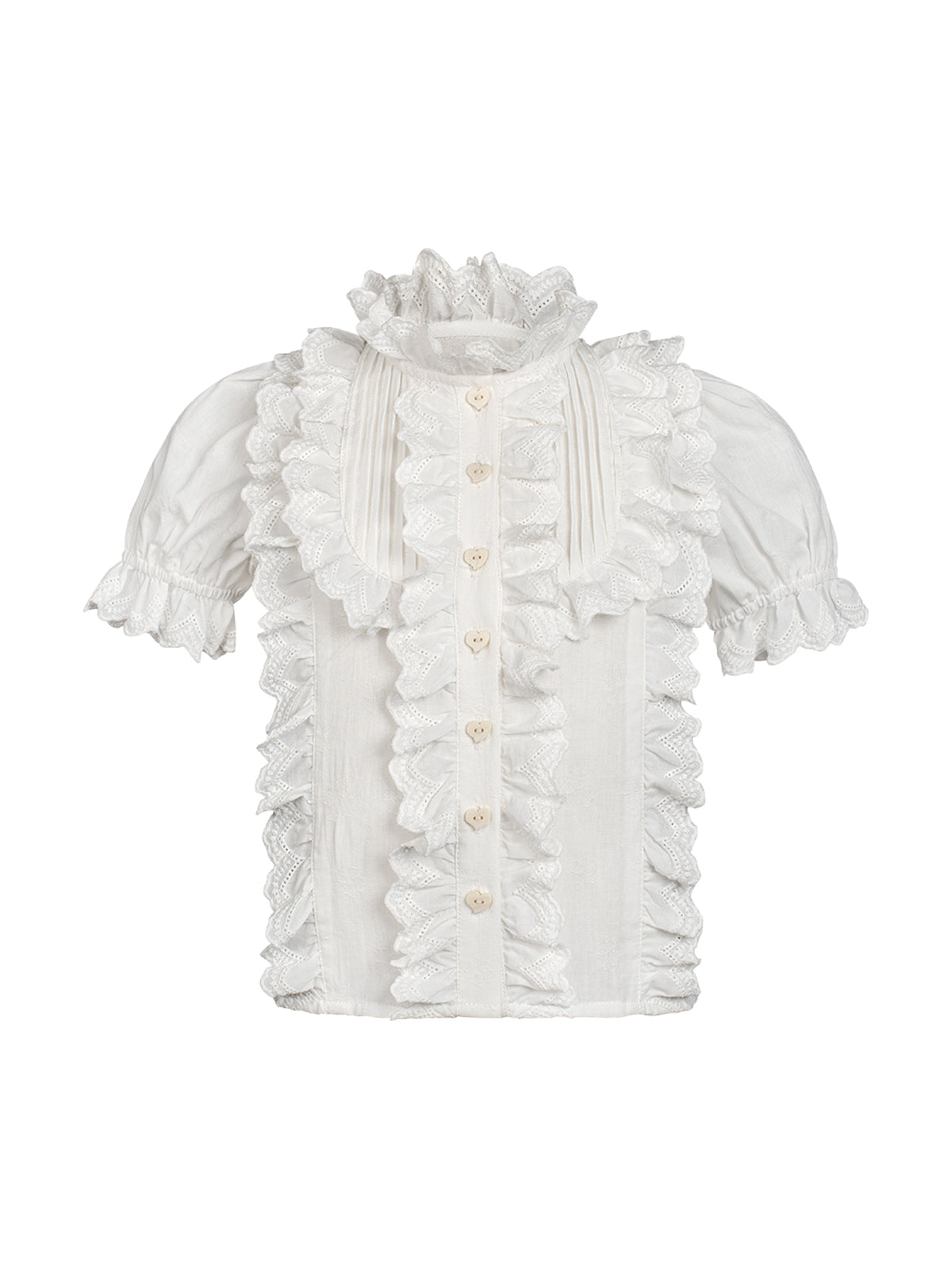 Spitzen Bluse Kinder Bluse Mira zum Dirndl Look in Weiß