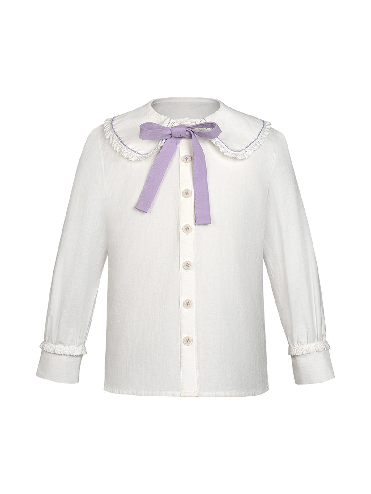 Klassische Dirndlbluse Kinder Bluse Momo für Oktoberfest in Weiß