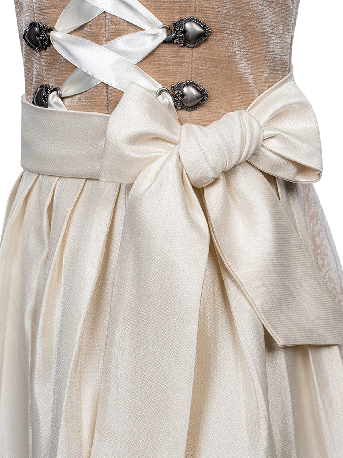 Trachtenkleid Kinder Dirndl Tiana In Creme mit elegantem Design in Braun