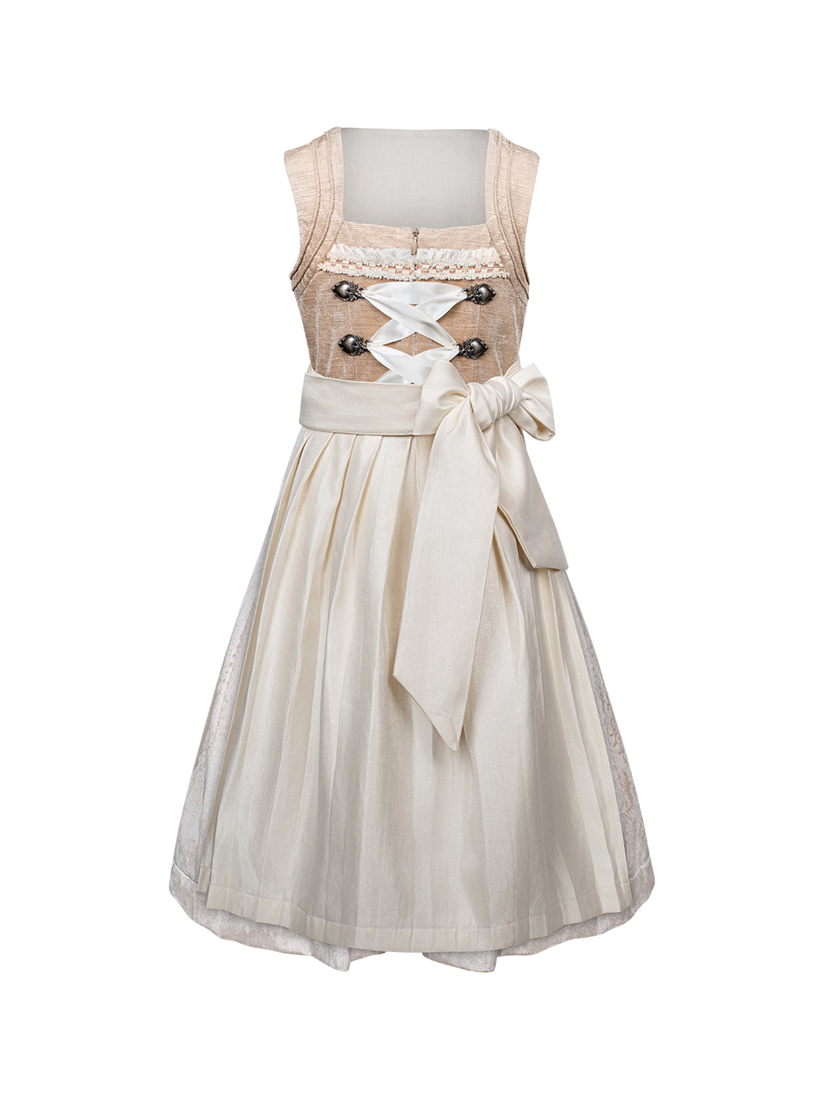 Trachtenkleid Kinder Dirndl Tiana In Creme mit elegantem Design in Braun