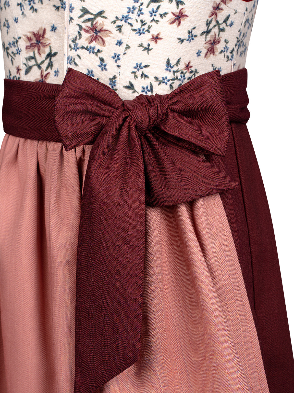 Klassisches Dirndl Kleid Kinder Dirndl Ingrid In Creme in Rot