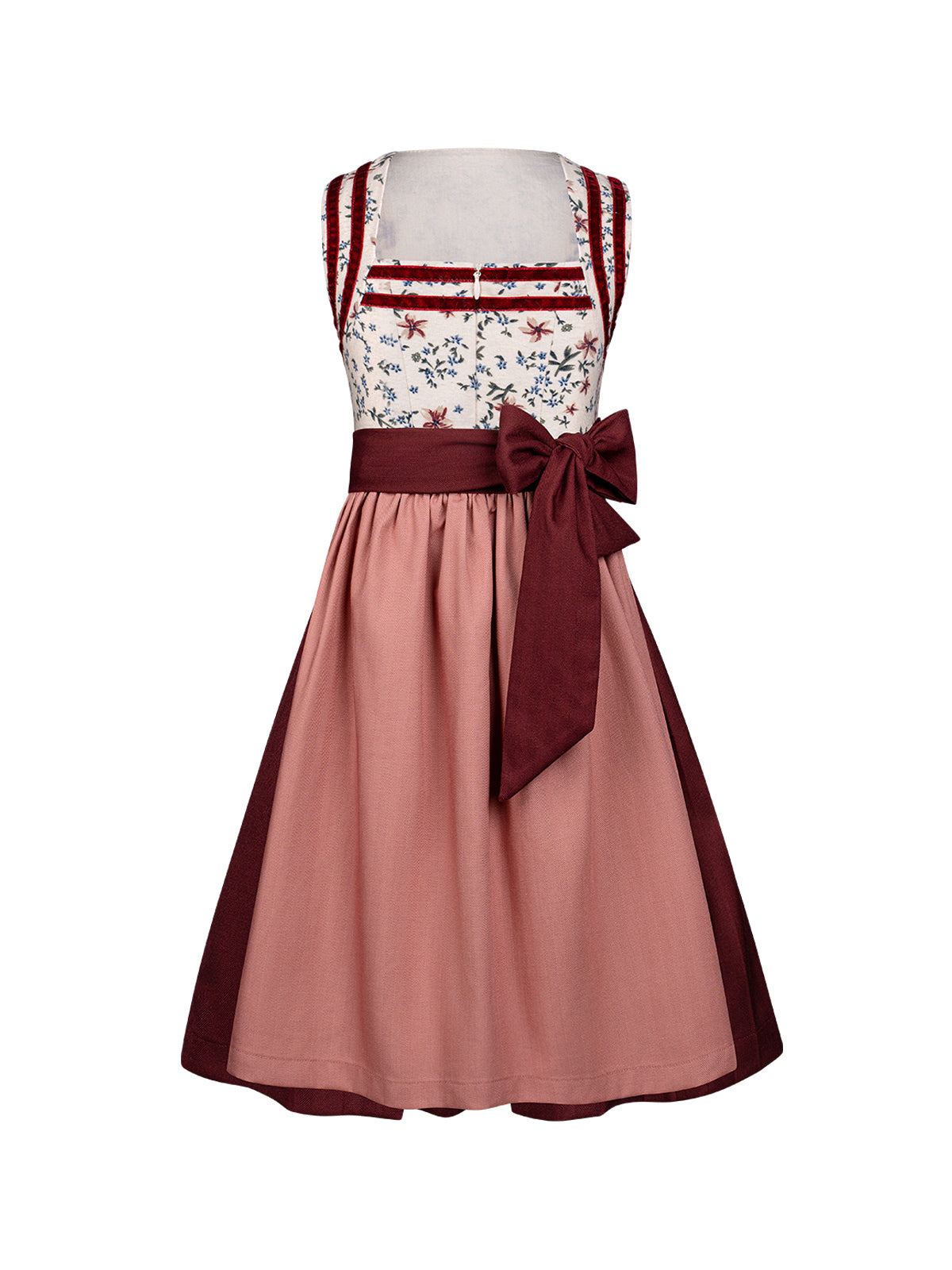 Klassisches Dirndl Kleid Kinder Dirndl Ingrid In Creme in Rot