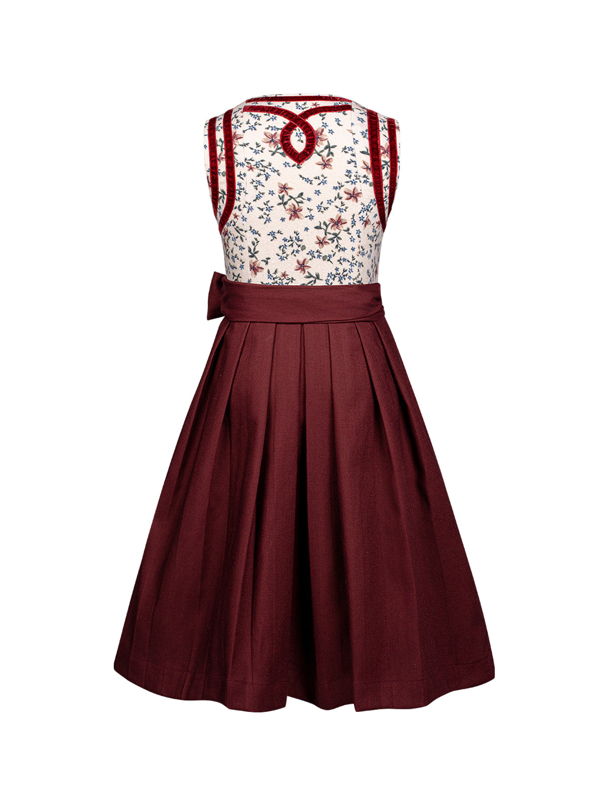 Klassisches Dirndl Kleid Kinder Dirndl Ingrid In Creme in Rot