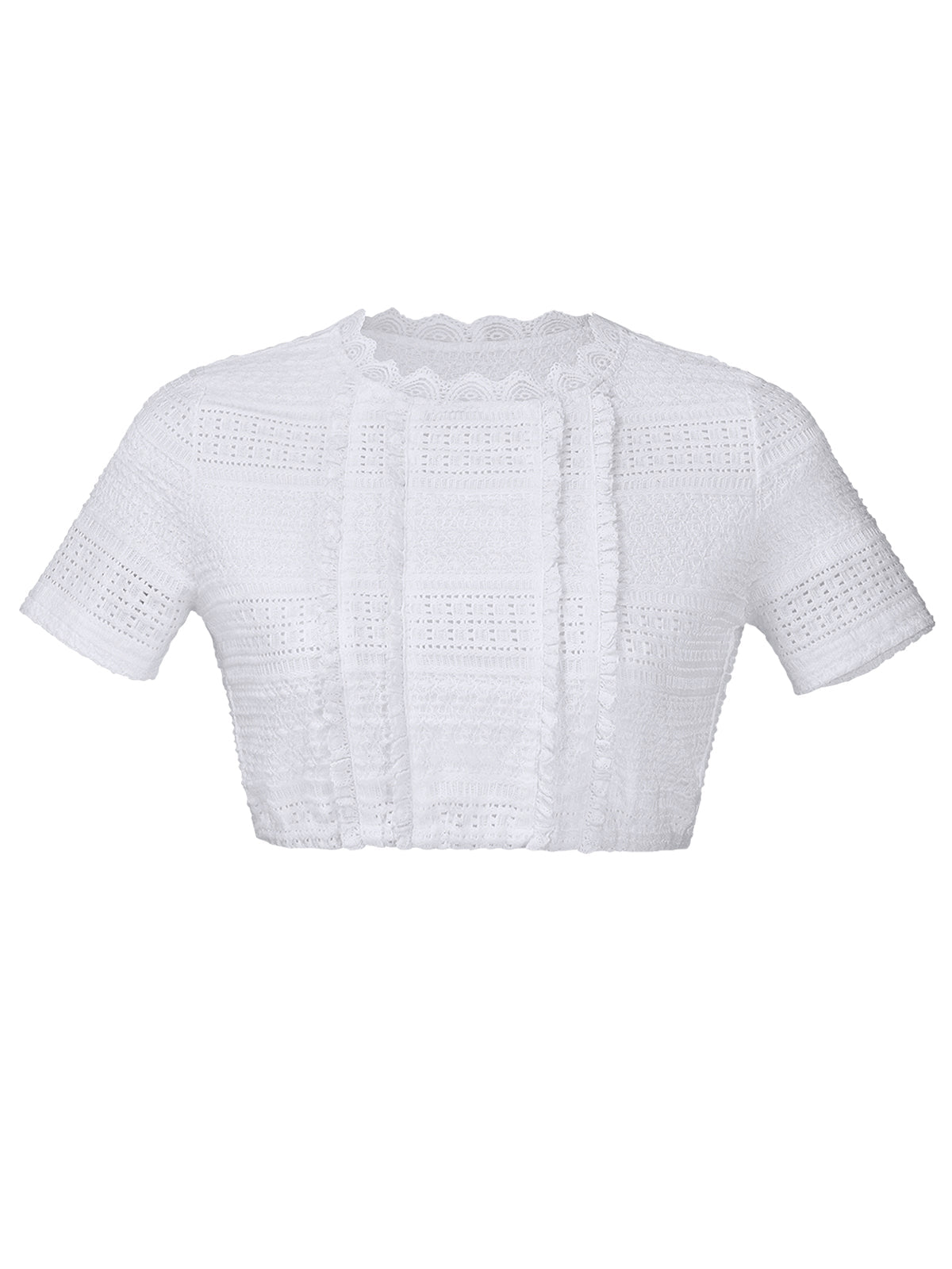 Klassische Dirndlbluse Bluse Ruchti für Oktoberfest in Weiß