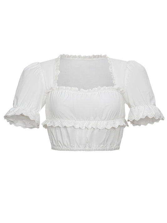 Spitzen Bluse Bluse Terri zum Dirndl Look in Weiß