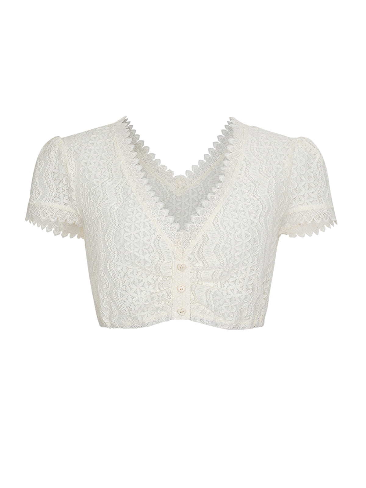 Dirndlbluse Bluse Merle In Weiss mit elegantem Trachten Design in Weiß