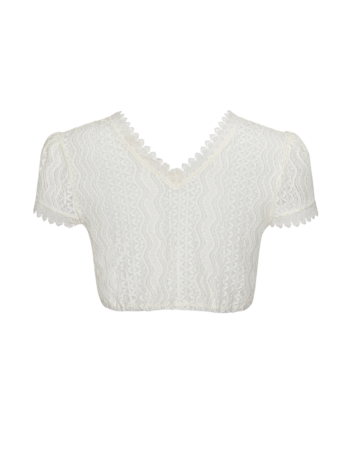 Dirndlbluse Bluse Merle In Weiss mit elegantem Trachten Design in Weiß