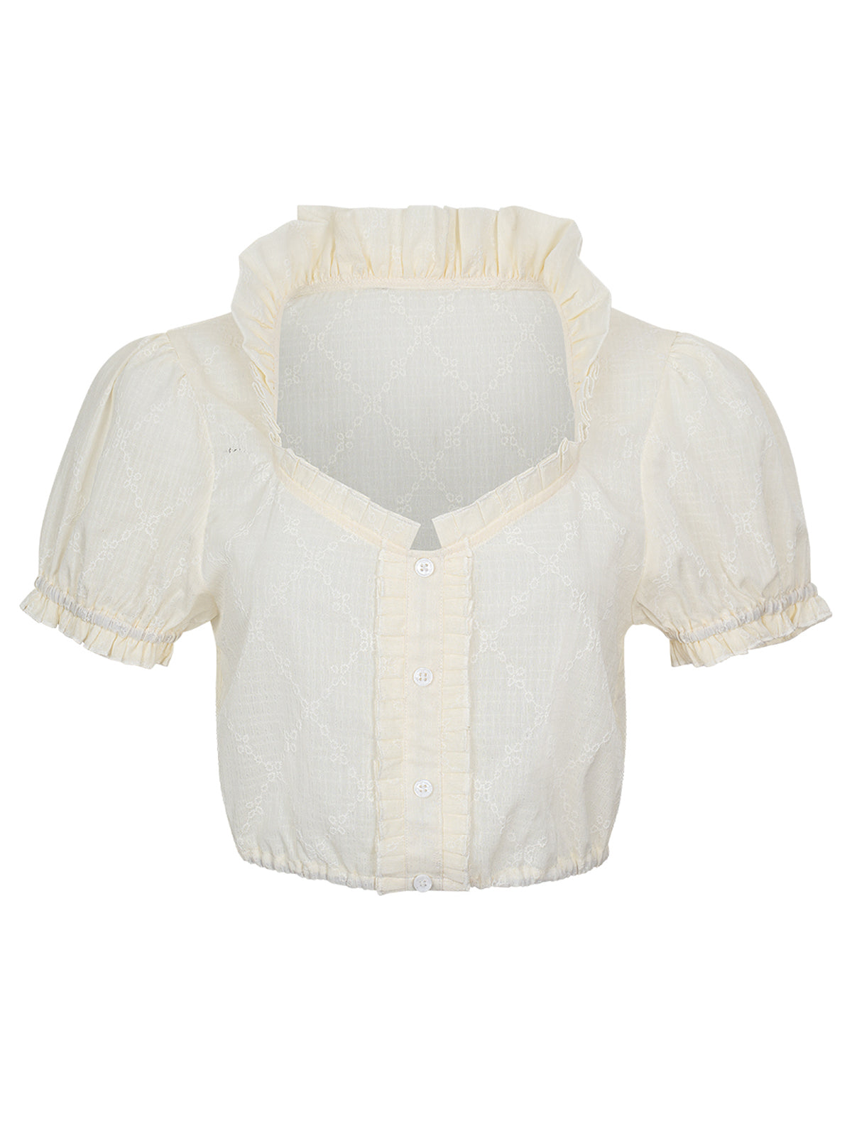 Damen Trachtenbluse Bluse Musselin In Weiss im festlichen Stil in Weiß