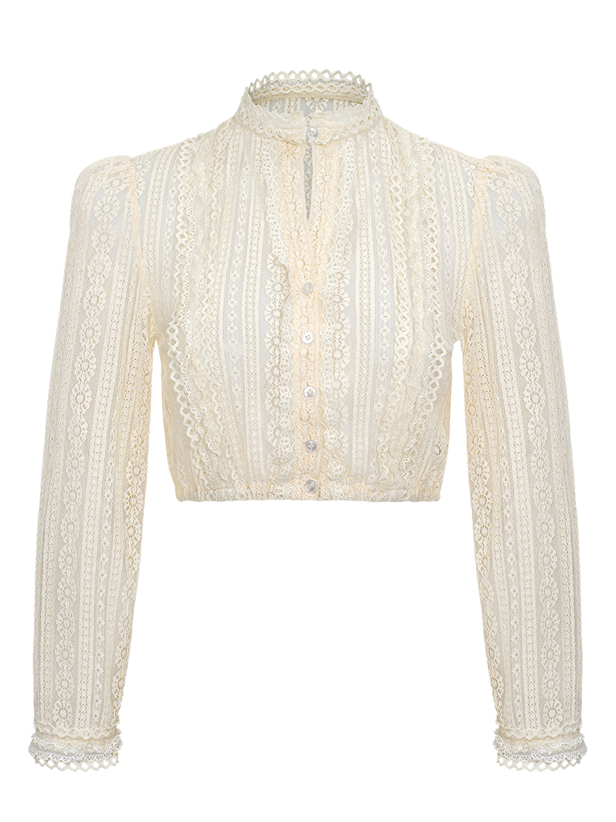 Edle Trachtenbluse Bluse Velin für Damen in Beige