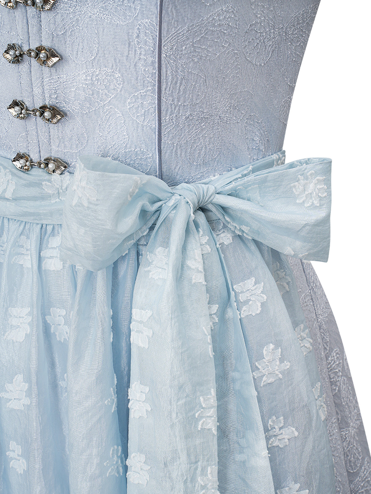 Dirndl Lobby im traditionellen Trachtenstil in Blau