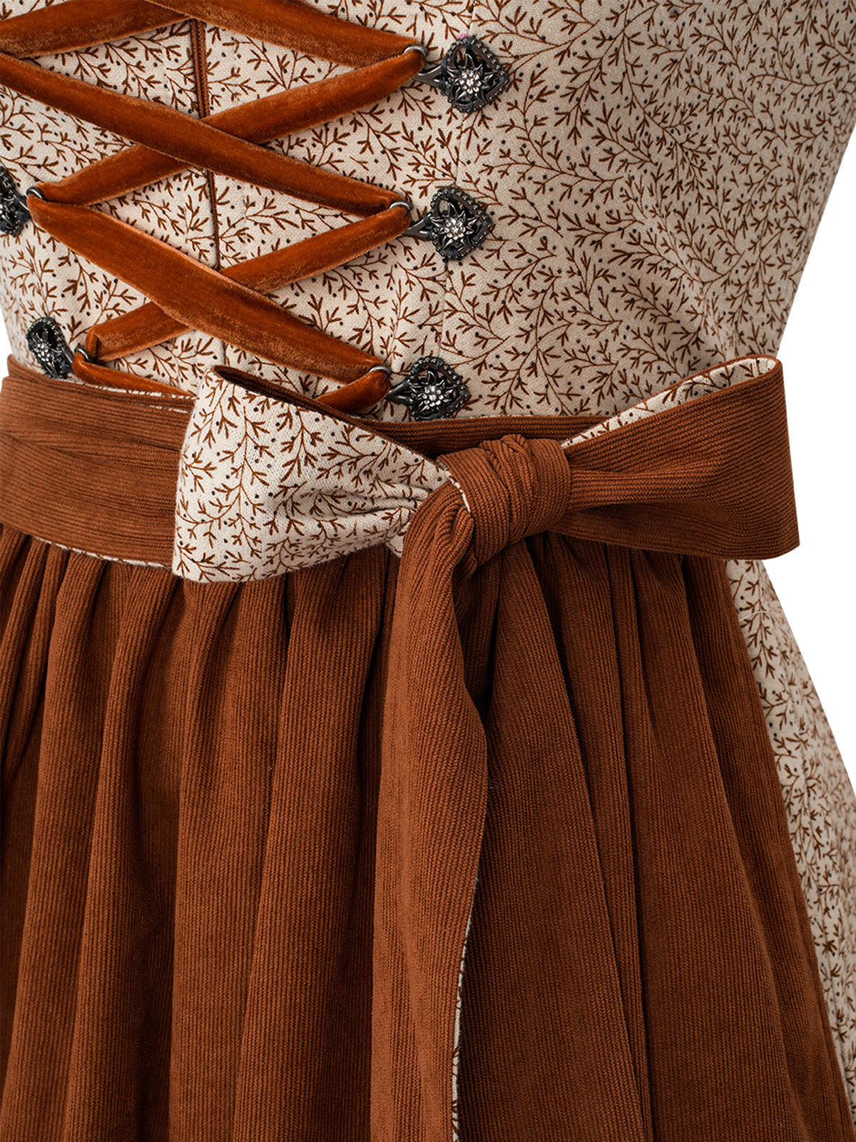 Dirndl Tammy im traditionellen Trachtenstil in Braun