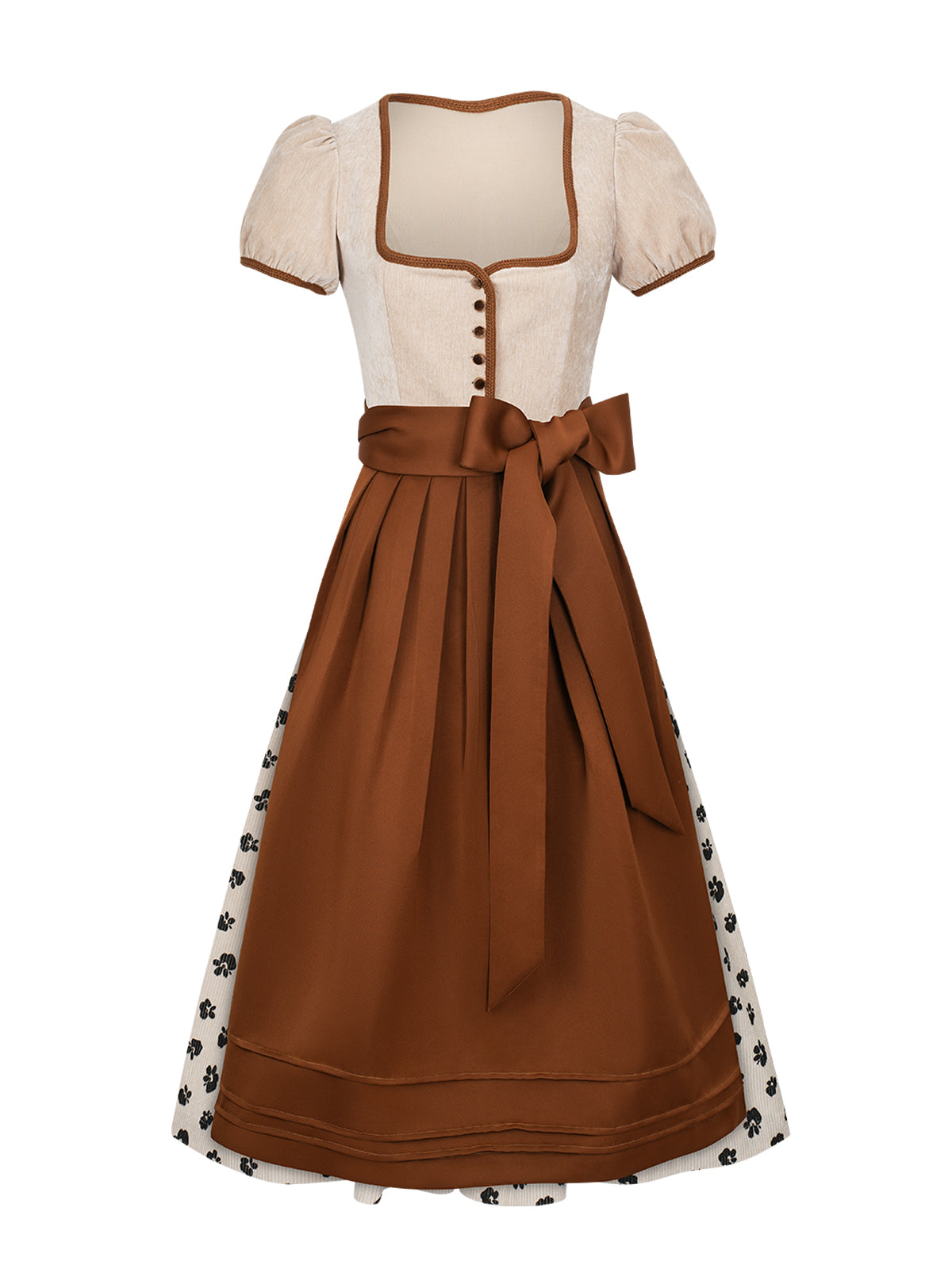 Dirndl Mariella im traditionellen Trachtenstil in Braun