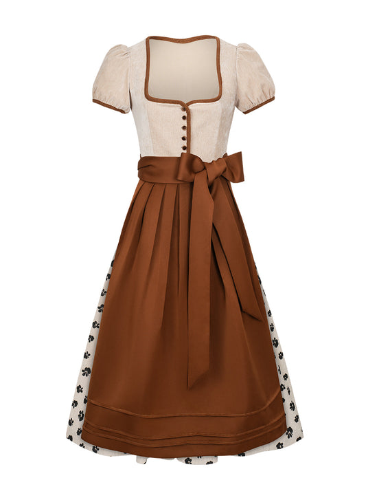 Dirndl Mariella im traditionellen Trachtenstil in Braun