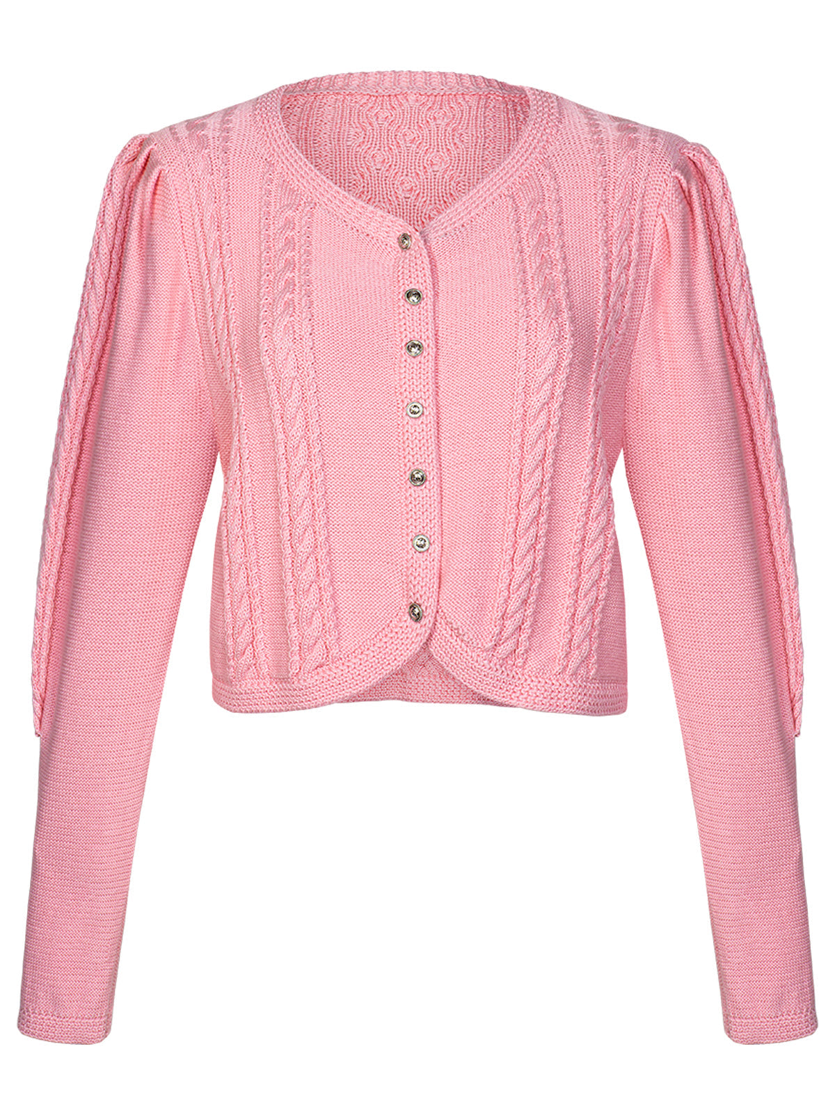 Trachtenjacke Strickjacke Martha In Rosa im klassischen Alpenstil