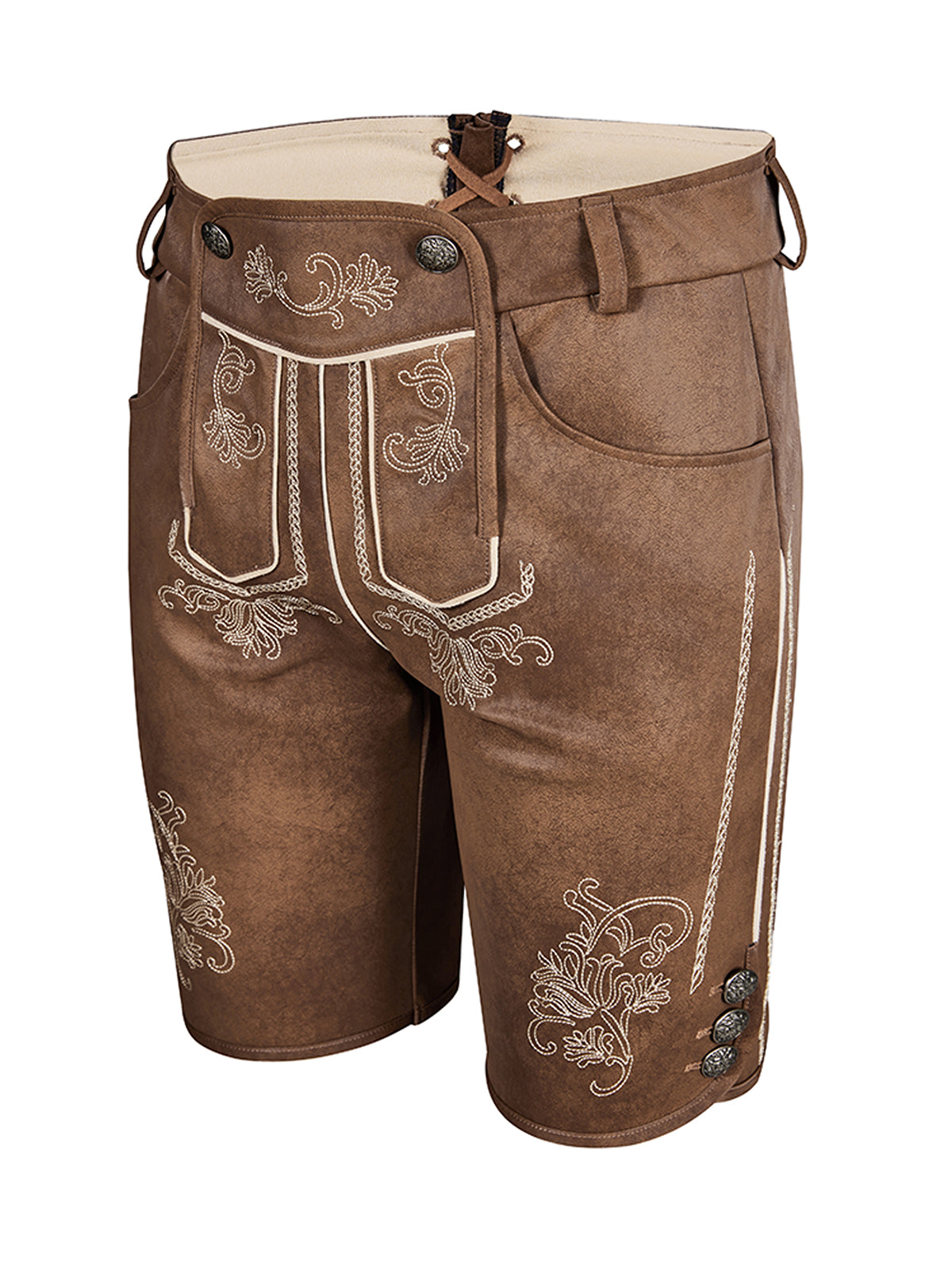Premium Trachtenhose Tarius In Antibraune aus Leder