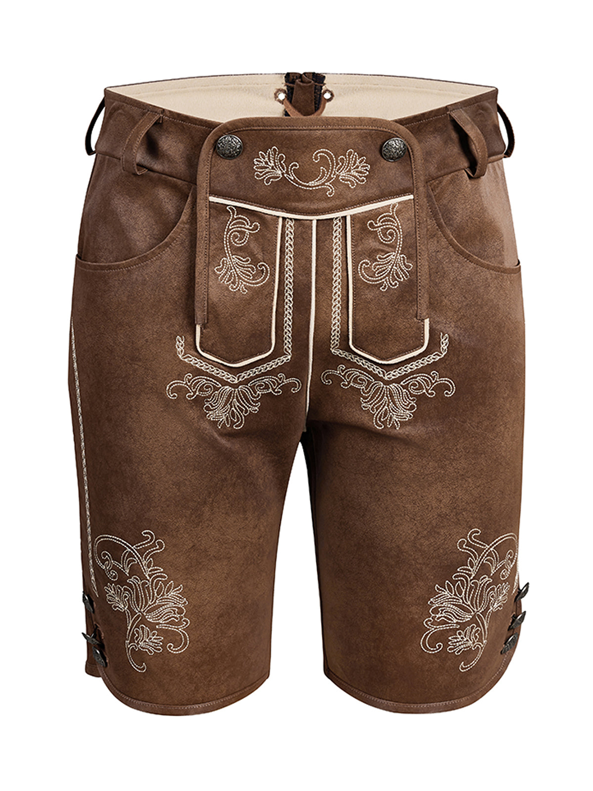 Premium Trachtenhose Tarius In Antibraune aus Leder