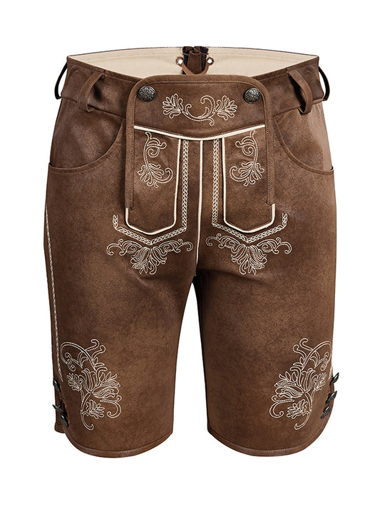 Premium Trachtenhose Tarius In Antibraune aus Leder