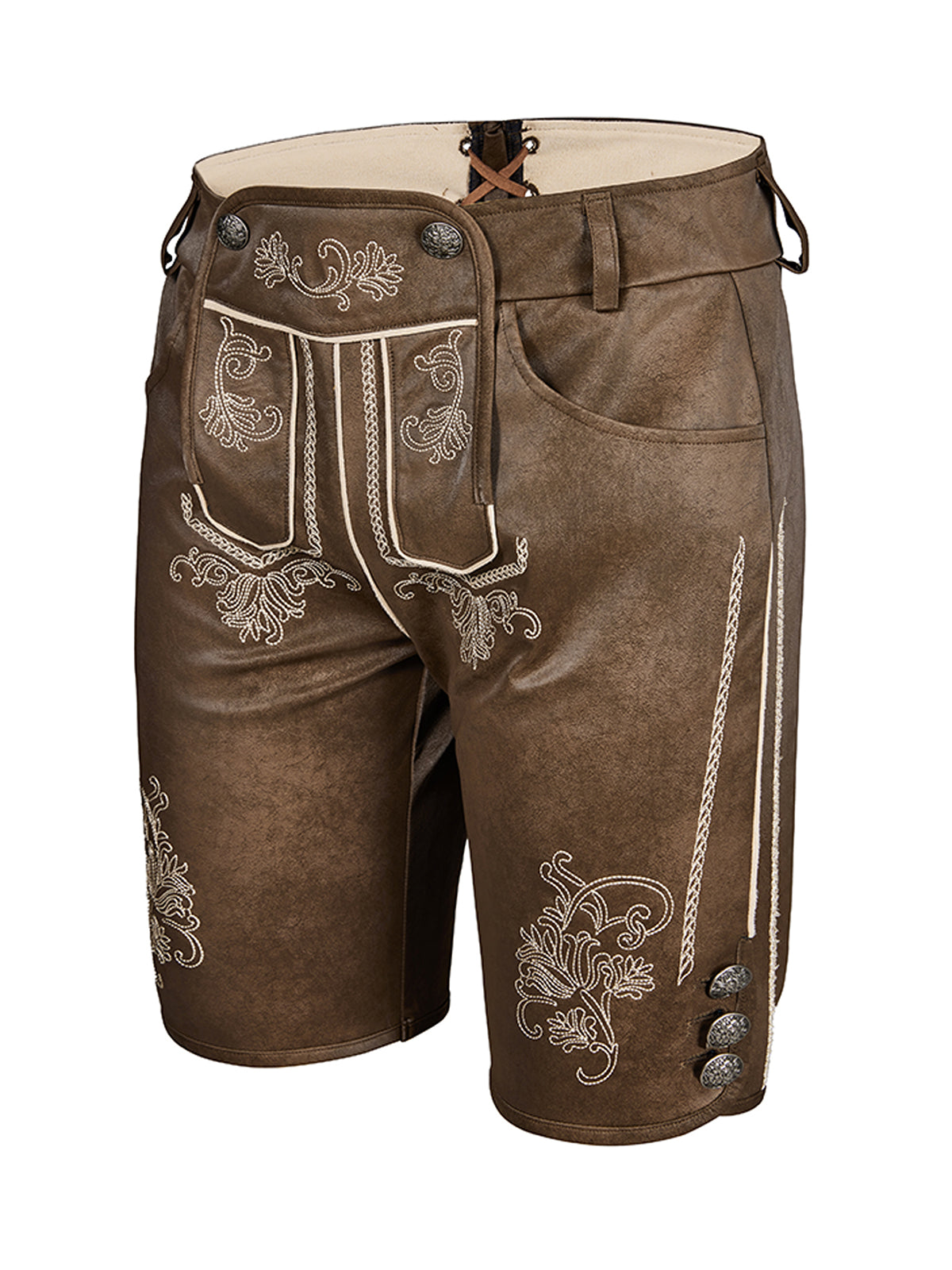 Herren Lederhose Tarius In Braune im bayerischen Trachtenstil