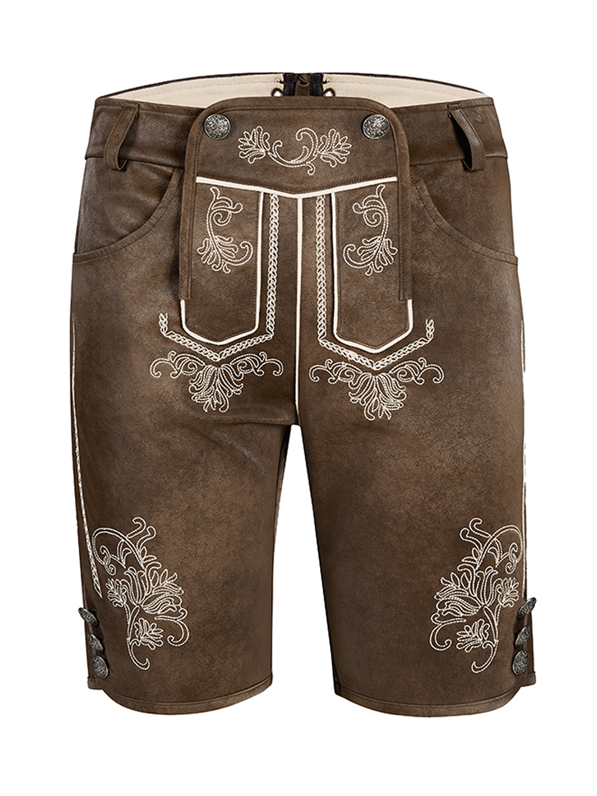 Herren Lederhose Tarius In Braune im bayerischen Trachtenstil