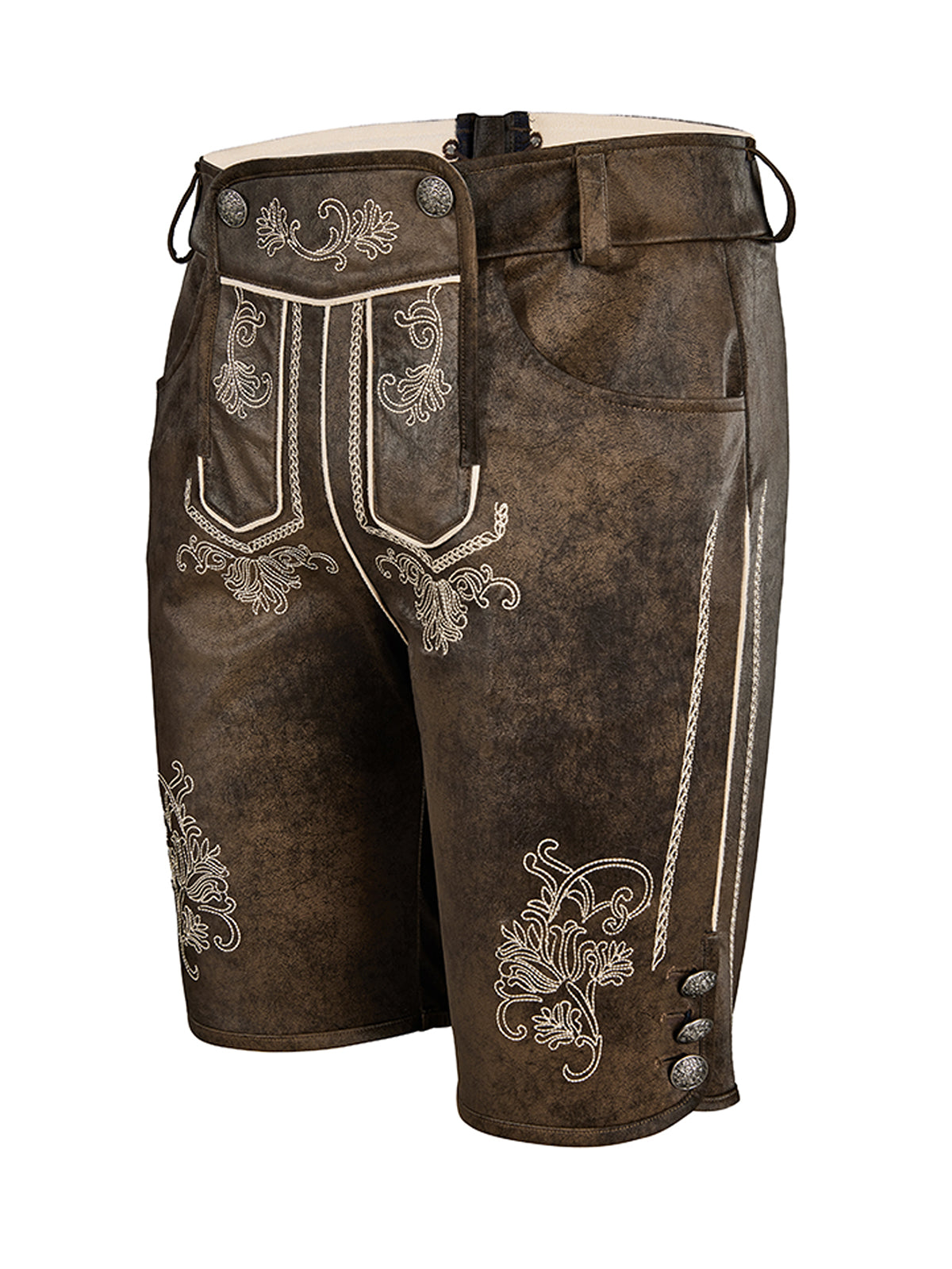 Traditionelle Trachten Lederhose Tarius In Dunkelbraune für Herren
