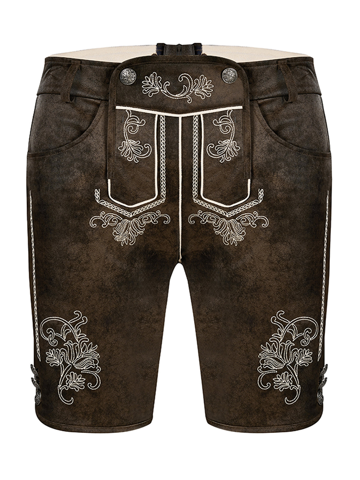 Traditionelle Trachten Lederhose Tarius In Dunkelbraune für Herren