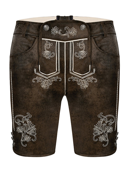 Traditionelle Trachten Lederhose Tarius In Dunkelbraune für Herren