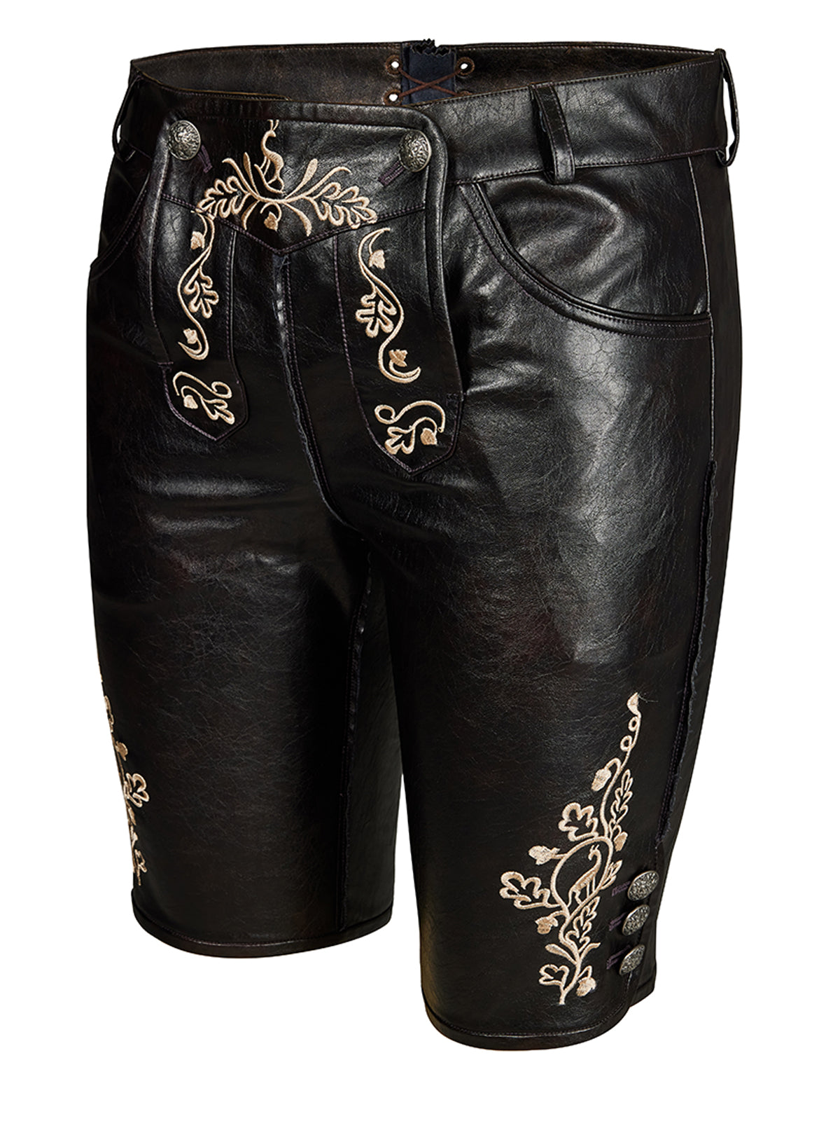 Bayerische Lederhose Ludwig In Schwarzees für Volksfeste