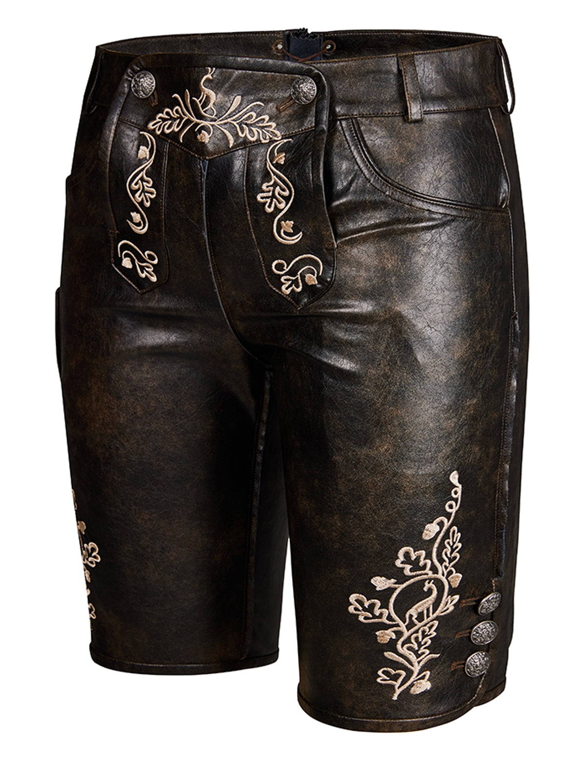 Premium Trachtenhose Ludwig In Dunkelbraune aus Leder