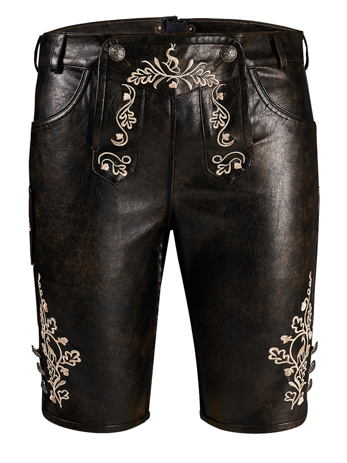Premium Trachtenhose Ludwig In Dunkelbraune aus Leder