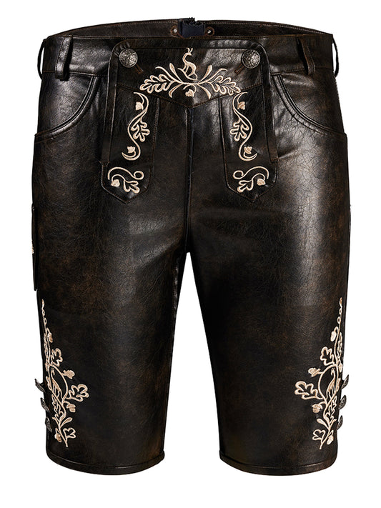 Premium Trachtenhose Ludwig In Dunkelbraune aus Leder