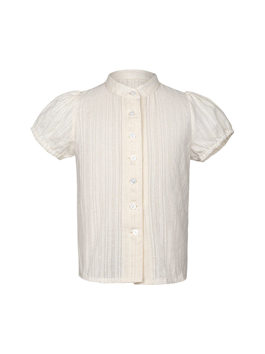 Spitzen Bluse Kinder Bluse Kaka In Cream zum Dirndl Look in Beige