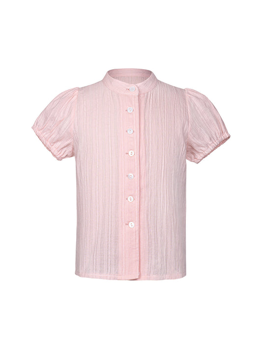 Klassische Dirndlbluse Kinder Bluse Kaka In Rosa für Oktoberfest