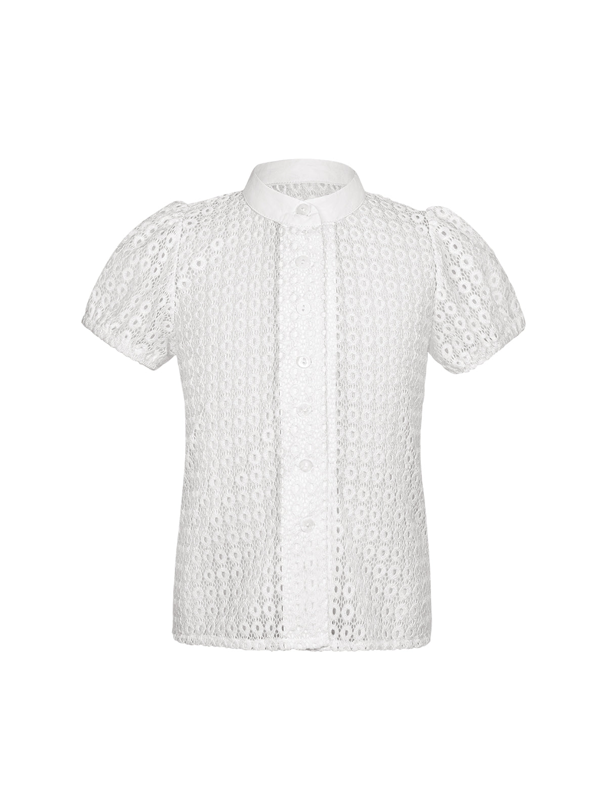 Damen Trachtenbluse Kinder Bluse Turin im festlichen Stil in Weiß