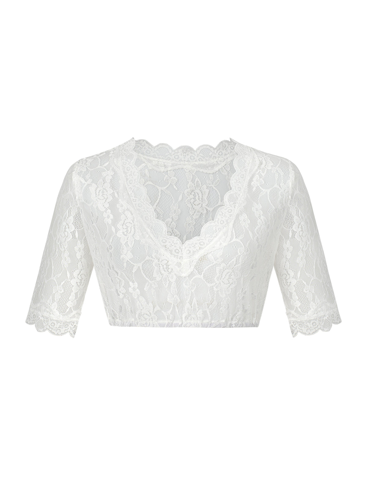 Damen Trachtenbluse Bluse Anette In Weiss im festlichen Stil in Weiß