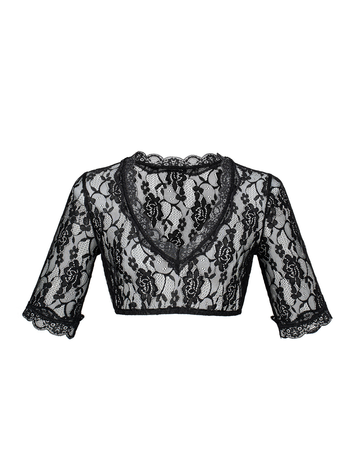 Spitzen Bluse Bluse Anette In Schwarz zum Dirndl Look