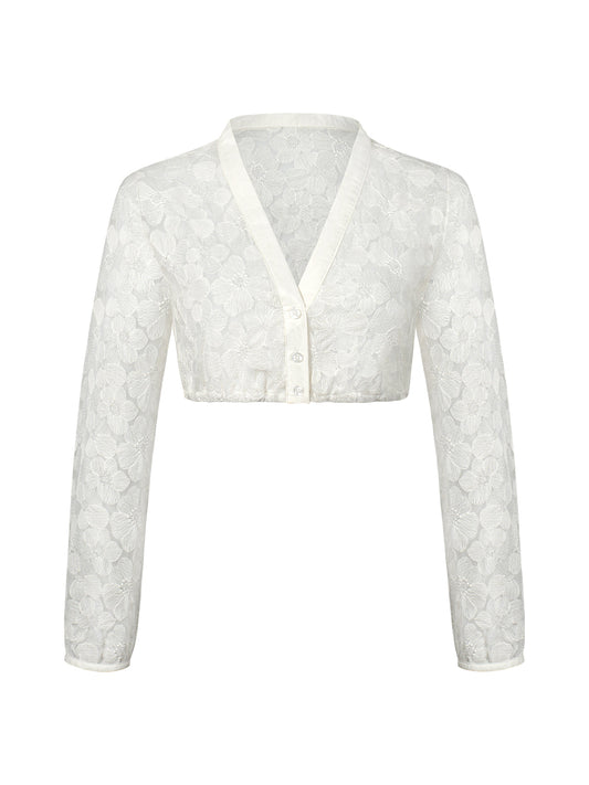 Edle Trachtenbluse Bluse Emma für Damen in Weiß
